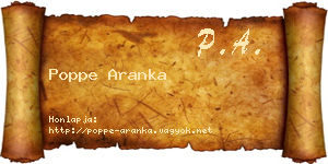 Poppe Aranka névjegykártya